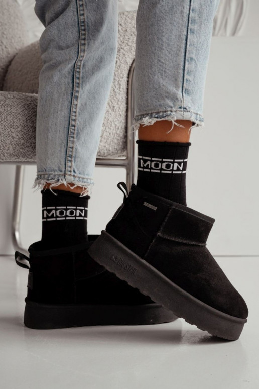 Zeķes Sieviešu Półfrotte UNIQUE Bez spiediena MOON melnas krāsas