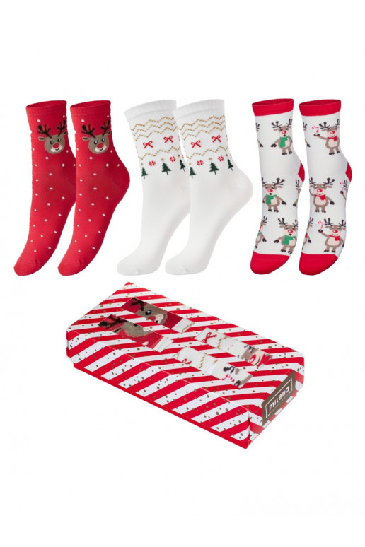 Iestatīt ŚIniątecznych Skarpet IN Pudełku 3 Pāris