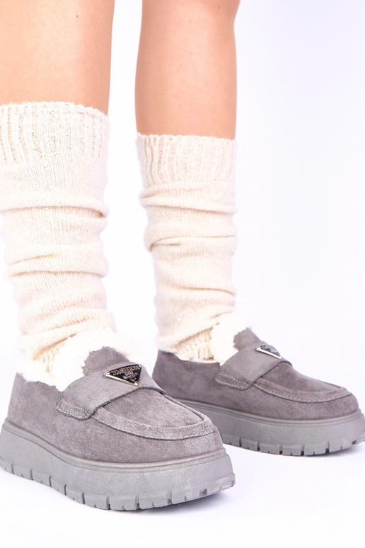 Pelēkie platformas mokasīni ar...