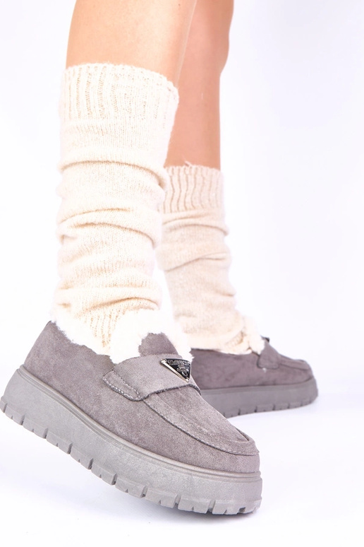 Pelēkie platformas mokasīni ar...