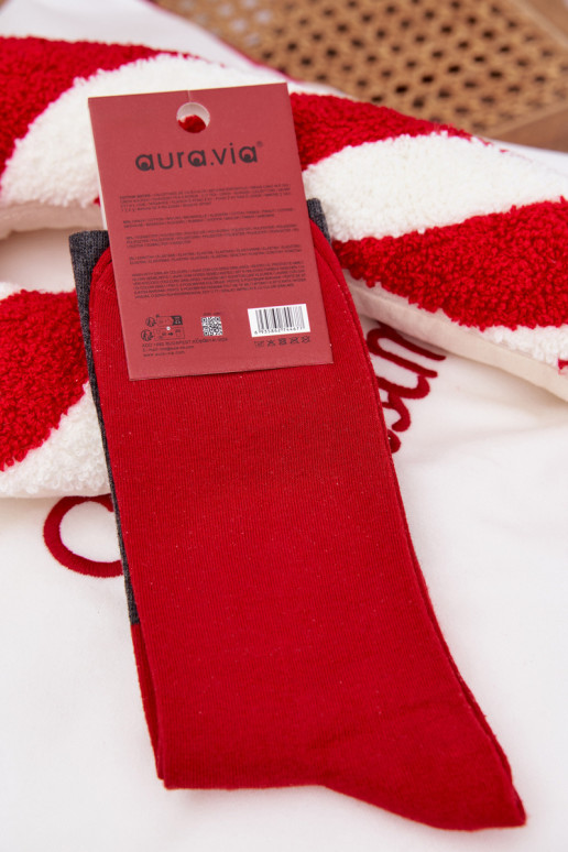 Skarpety Vīriešiem Christmas Ar uzrakstu I Śmiejącym Się Santa Clausem pelēkas krāsas