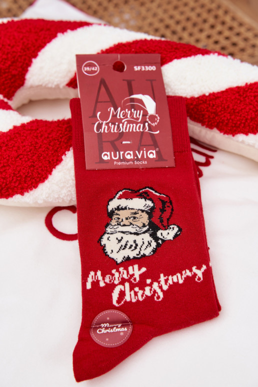 Skarpety Vīriešiem Christmas Ar Ziemassvētku vecīti Merry Christmas sarkanas krāsas