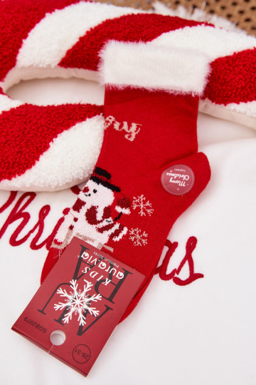 Ziemassvētku zeķes Bērnu apavi ar kažokādu I BałInanem INełna Alpaka sarkanas krāsas 2