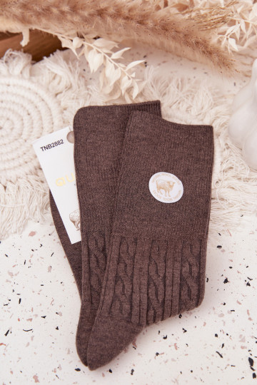 Długie INełniane Zeķes Sieviešu pelēkas krāsas 2