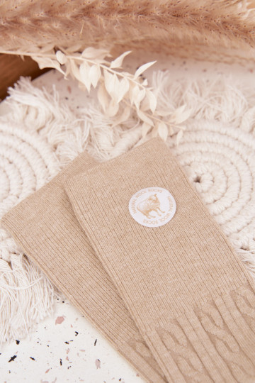 Długie INełniane Zeķes Sieviešu smilšu krāsas