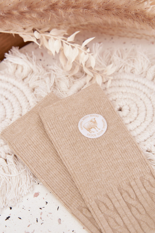 Długie INełniane Zeķes Sieviešu smilšu krāsas