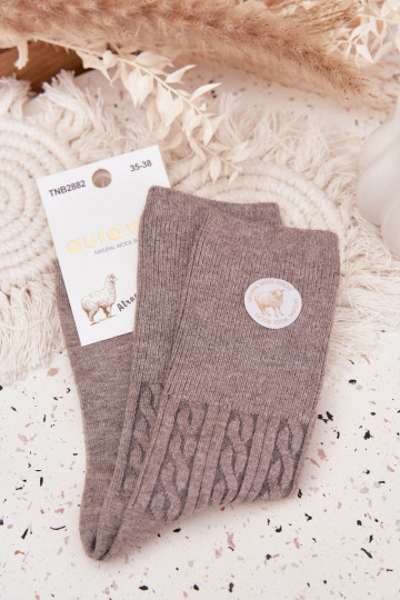 Długie INełniane Zeķes Sieviešu Pelēkas krāsas 2