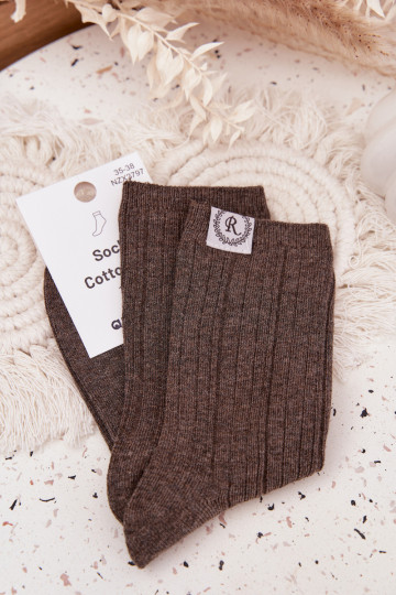 Kokvilnas zeķes ar svītrām Sieviešu pelēkas krāsas 2