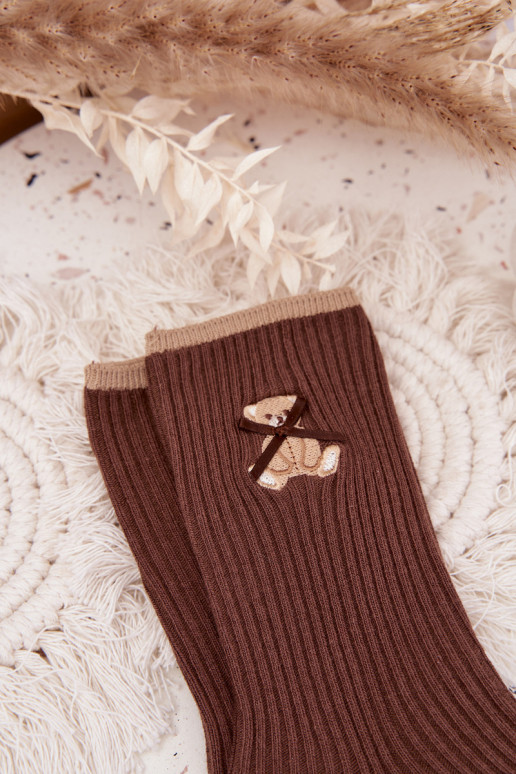 Kokvilnas zeķes ar svītrām Ar Lāci CzekoladoIne