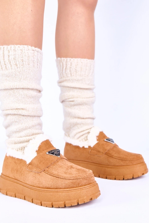 Brūni mokasīni uz platformas ar...