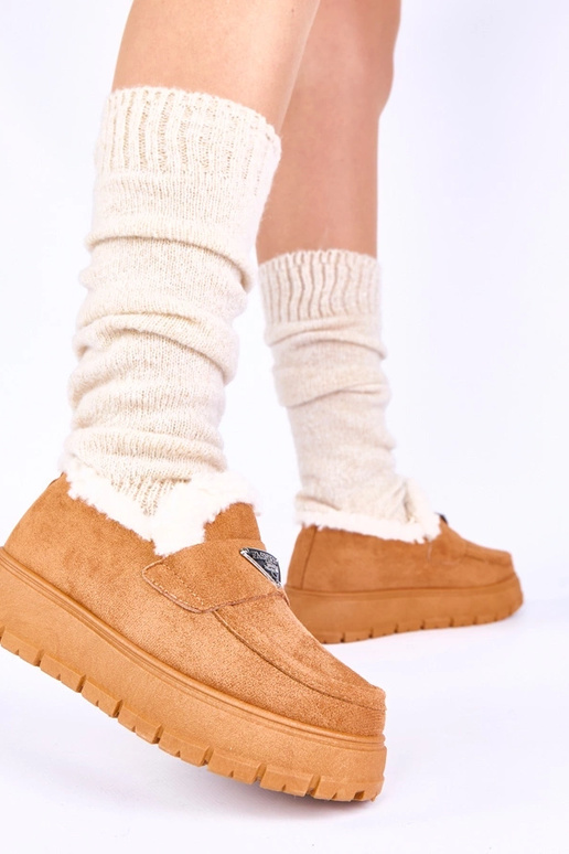 Brūni mokasīni uz platformas ar...