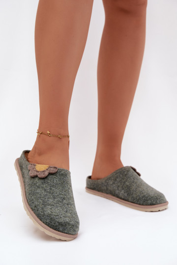 Čības Sieviešu Ar Ziedu Inblu CS000043 Zaļas krāsas 2