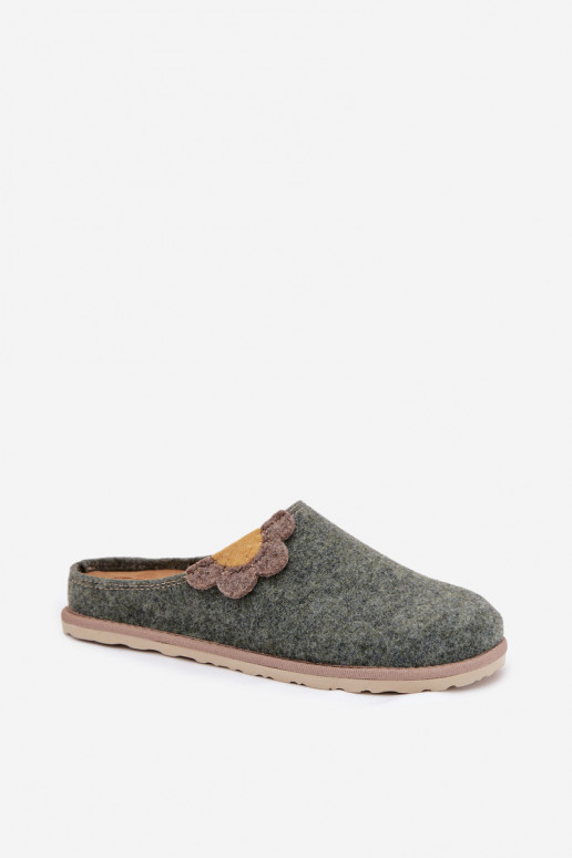 Čības Sieviešu Ar Ziedu Inblu CS000043 Zaļas krāsas