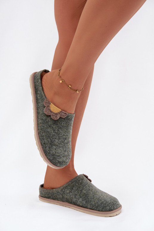 Čības Sieviešu Ar Ziedu Inblu CS000043 Zaļas krāsas