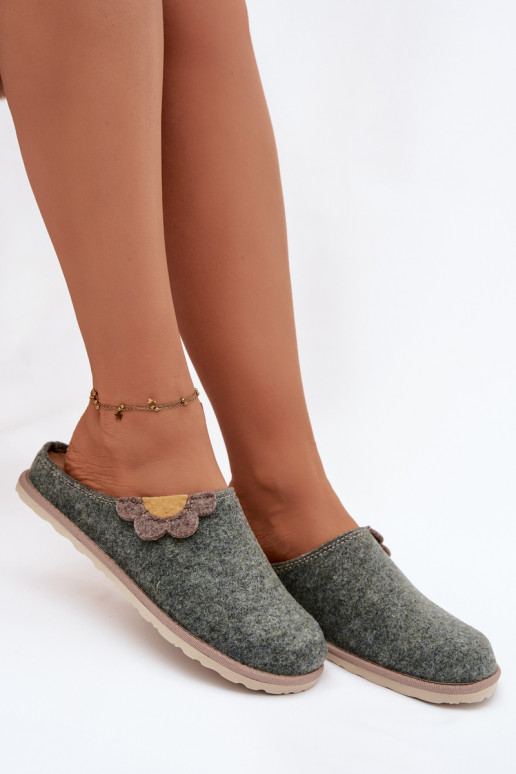 Čības Sieviešu Ar Ziedu Inblu CS000043 Zaļas krāsas