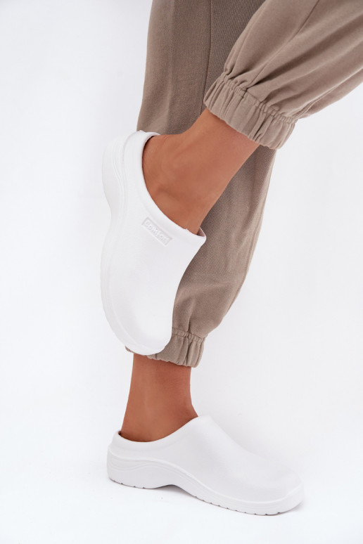 Vieglas čības uz pirksta Čības Tukšas Sieviešu baltas krāsas Parissa