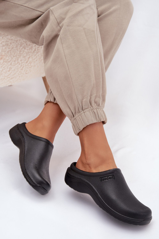 Vieglas čības uz pirksta Čības Tukšas Sieviešu melnas krāsas Parissa