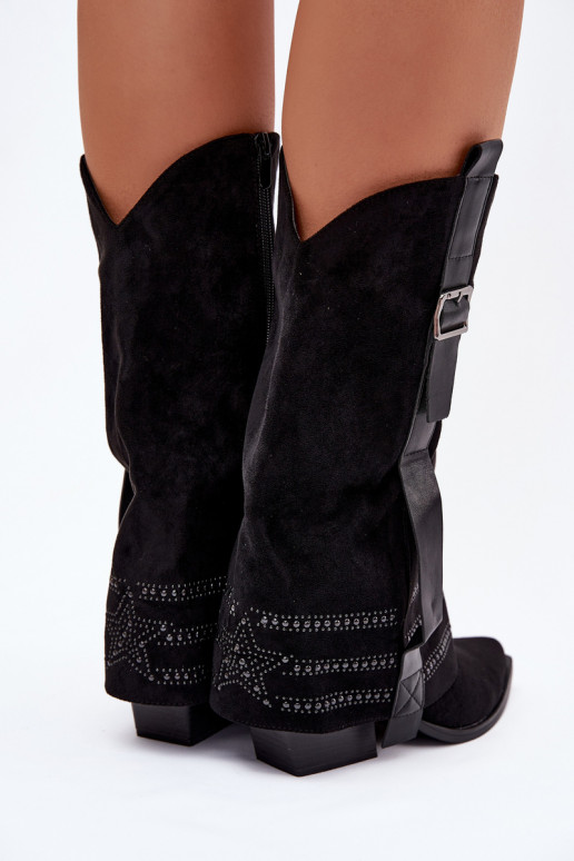 garie zābaki Kovboju zābaki Sieviešu Ar Dekorāciju I ar sprādzēm melnas krāsas Camilora