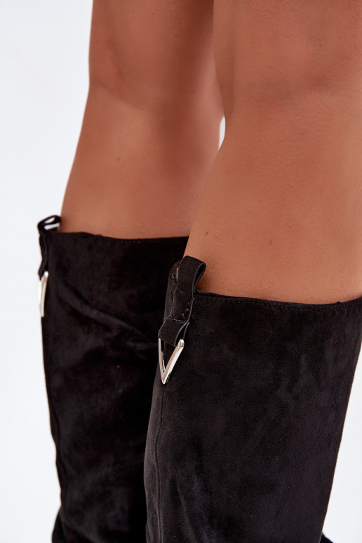 Sieviešu garie zābaki Paslīdēt uz Ar savilktu augšdaļu melnas krāsas Ilvessa