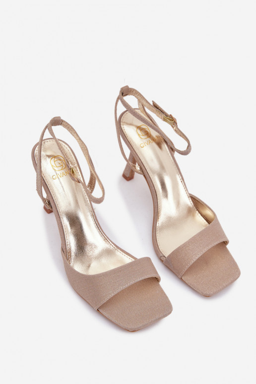 Sieviešu basenes ar papēdi Spīdīgi Zelta krāsas Brisora