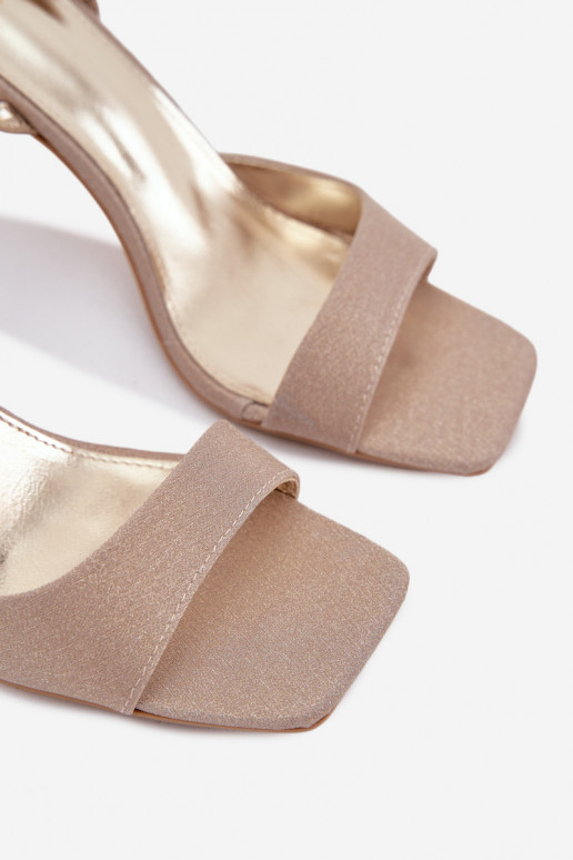 Sieviešu basenes ar papēdi Spīdīgi Zelta krāsas Brisora