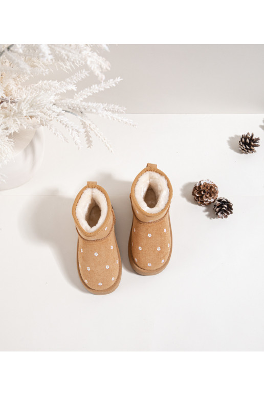 sniega apavi Bērnu apavi Ozdobione Ziedsuszkami brūnas krāsas Gracina