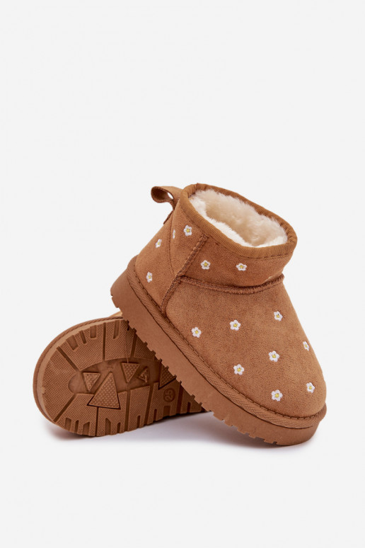 sniega apavi Bērnu apavi Ozdobione Ziedsuszkami brūnas krāsas Gracina