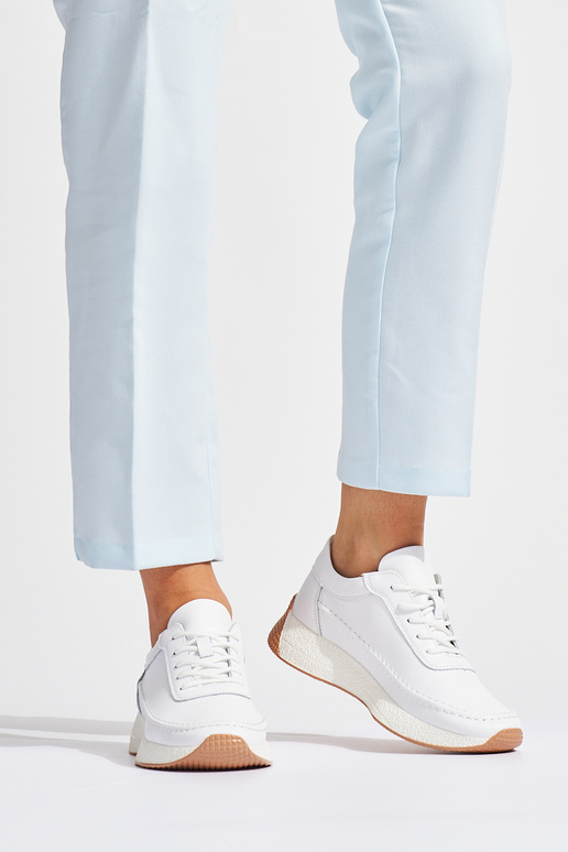 Sieviešu āda balta krāsa sieviešu apavi