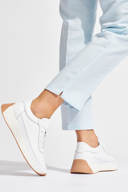 Sieviešu āda balta krāsa sieviešu apavi