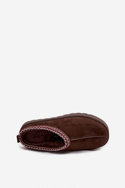 Zems sniega apavi SieviešuHaftem ar platformu CzekoladoIne Ieslēgtsrirya