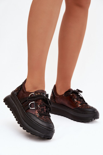 Āda Sneakers modeļa apavi Sieviešu ar platformu Tā irciejka 06562-25 CzekoladoIne