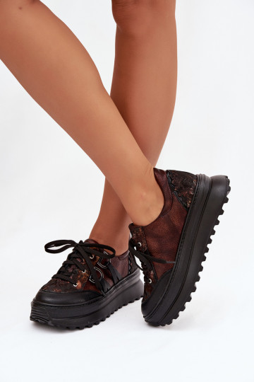 Āda Sneakers modeļa apavi Sieviešu ar platformu Tā irciejka 06562-25 CzekoladoIne 2