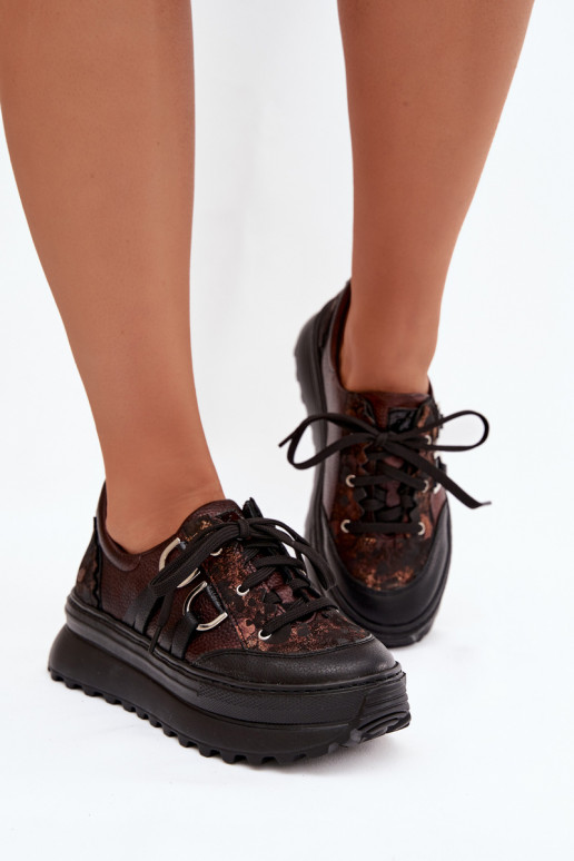 Āda Sneakers modeļa apavi Sieviešu ar platformu Tā irciejka 06562-25 CzekoladoIne