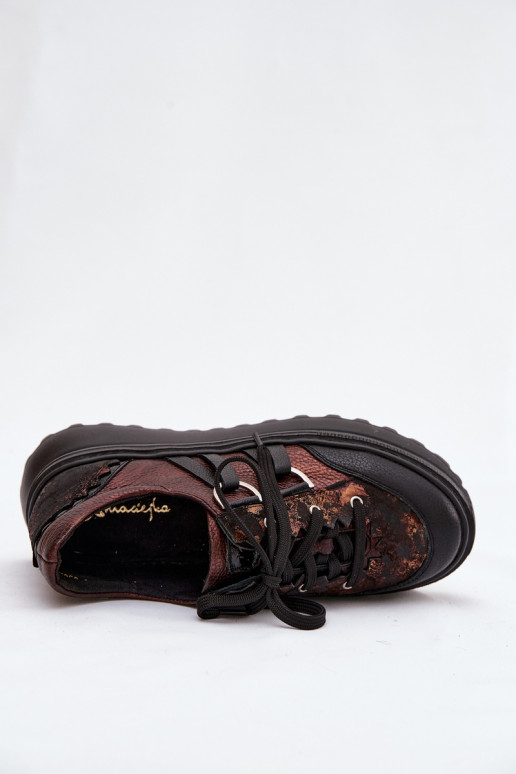 Āda Sneakers modeļa apavi Sieviešu ar platformu Tā irciejka 06562-25 CzekoladoIne