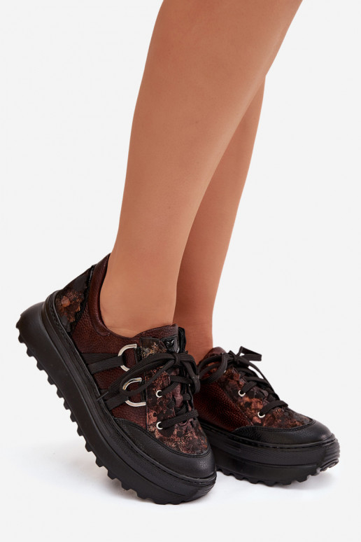 Āda Sneakers modeļa apavi Sieviešu ar platformu Tā irciejka 06562-25 CzekoladoIne