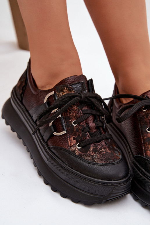 Āda Sneakers modeļa apavi Sieviešu ar platformu Tā irciejka 06562-25 CzekoladoIne