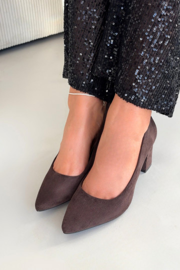 KurpesEko zamšādau ar papēdi Sergio Leone PB414 CzekoladoIne 2