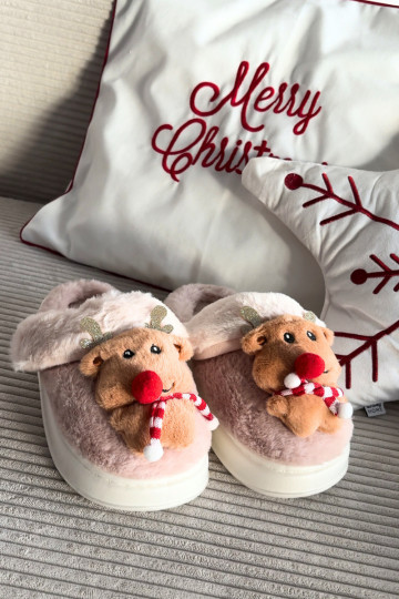 Christmas ar kažokādu Čības Sieviešu Reindeers smilšu krāsas Ilianne