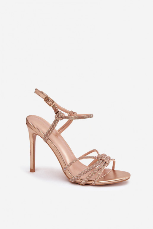 Sieviešu basenes ar papēdi Ar svītrām Un cirkoni Szampańskie Tanelle