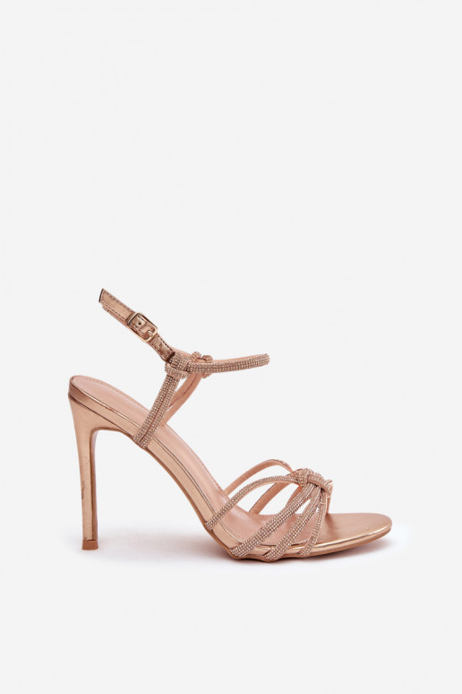 Sieviešu basenes ar papēdi Ar svītrām Un cirkoni Szampańskie Tanelle