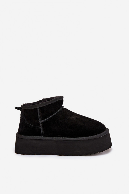 sniega apavi SieviešuIeslēgtsturalnego zamšādasu melnas krāsas Tā irirene