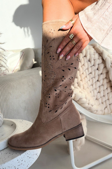 Ažūrs sieviešu garie zābaki Klockā smilšu krāsas Helinna