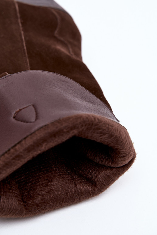 Āda zamšādas garie zābaki Kovboju zābaki Sieviešu siltināti CzekoladoIne Urselle