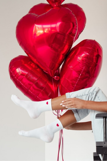 Zeķes Sieviešu Drobne Serduszko baltas krāsas