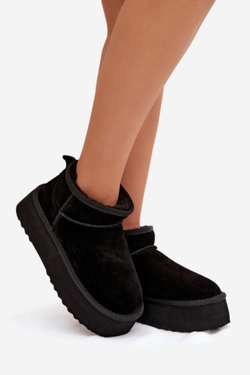 Melni sieviešu sniega zābaki no mākslīgās zamšas Irene