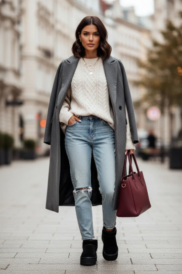 Melni sieviešu sniega zābaki no mākslīgās zamšas Irene 2