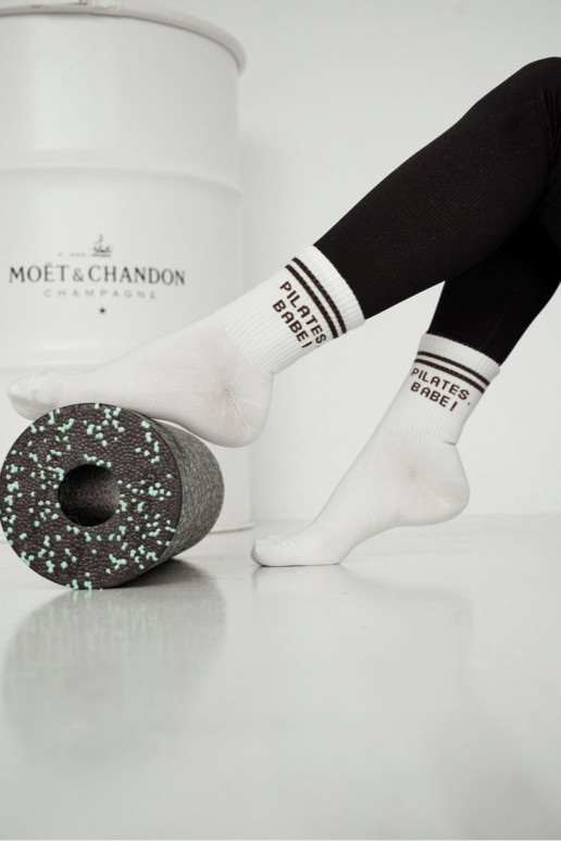 Zeķes SieviešuBrūnas krāsasm Ieslēgtspisem PILATES, BABE! Ecru