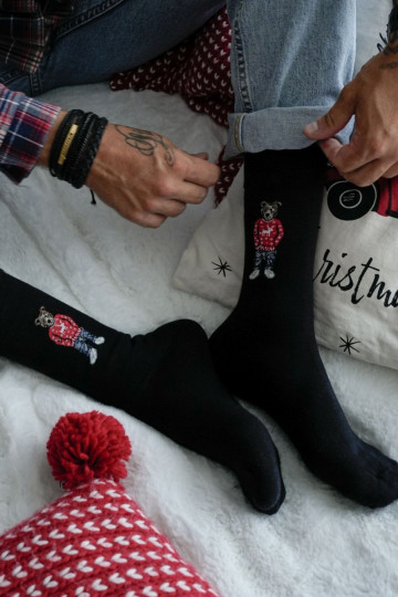 Vīriešu zeķes Lācis IN Okularach melnas krāsas