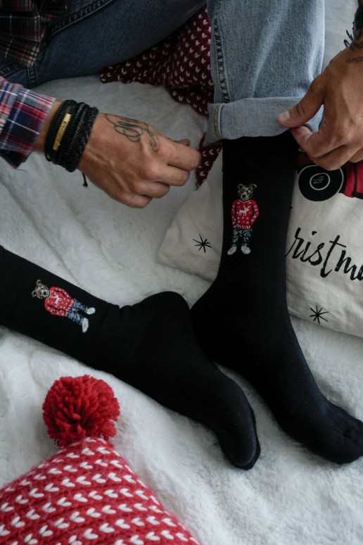 Vīriešu zeķes Lācis IN Okularach melnas krāsas