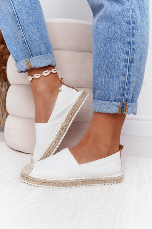 espadrilles Uz pītas zoles Big Star HH274493 baltas krāsas